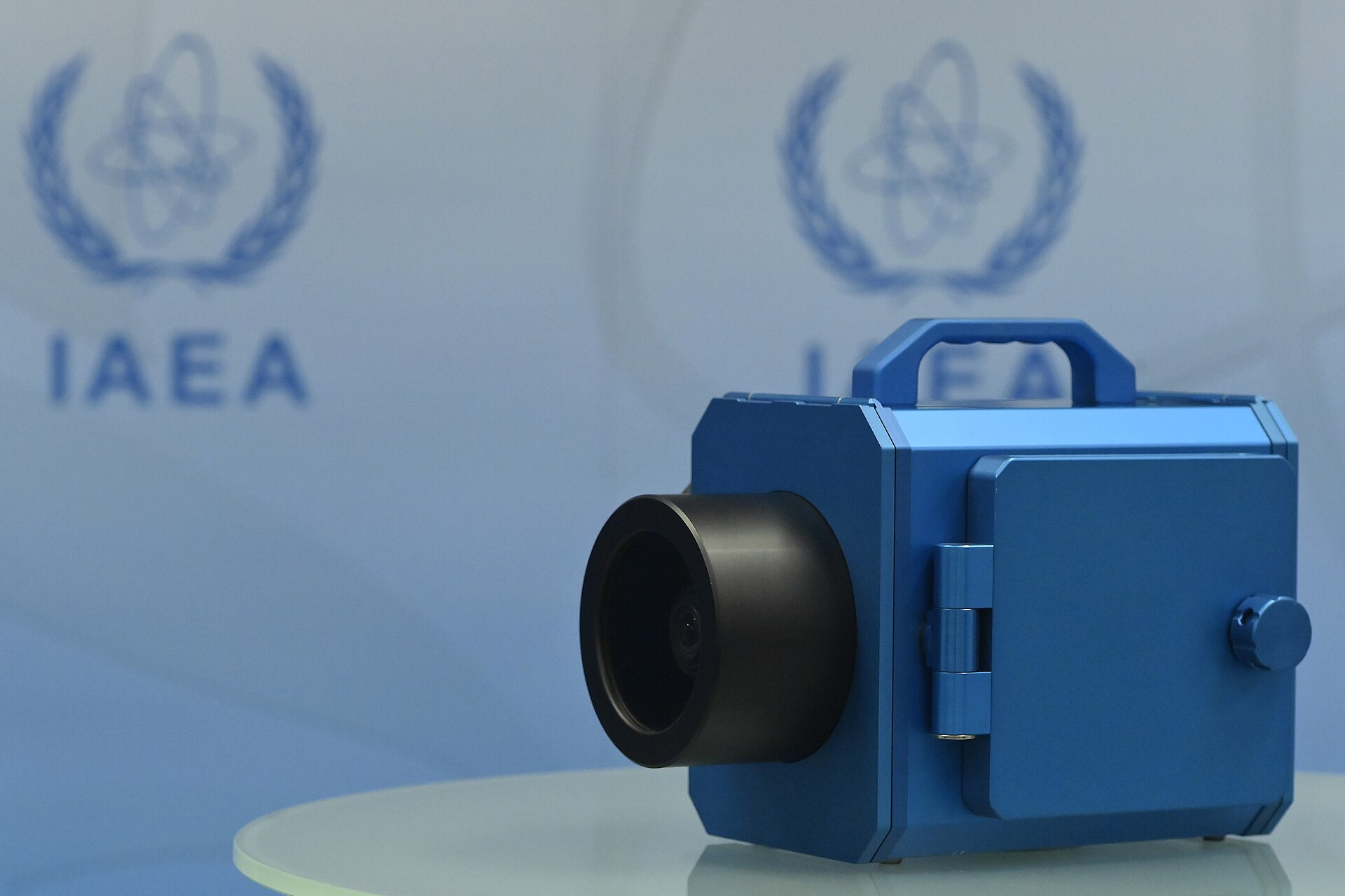 IAEA safeguard surveillance camera displayed at Board of Governors meeting, Vienna 2022