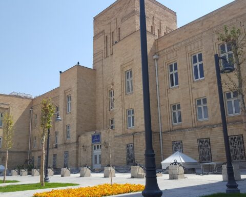Iran Ministry of Foreign Affairs building in Tehran, where spokesman Esmaeil Baqaei declared the Strait of Hormuz has nothing to do with the United States