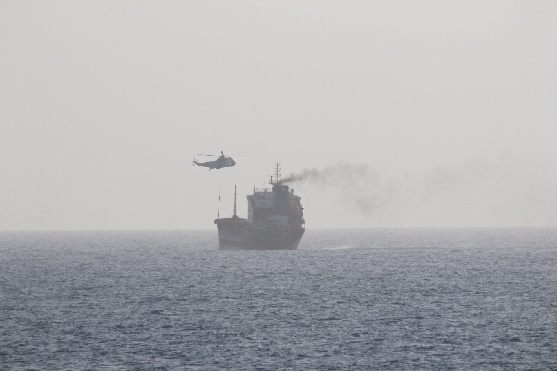 An Iranian Sea King helicopter boards motor tanker MT Wila in the Arabian Gulf on August 12, 2020 — a documented precedent for Iranian maritime interdiction of merchant vessels transiting toward UAE ports