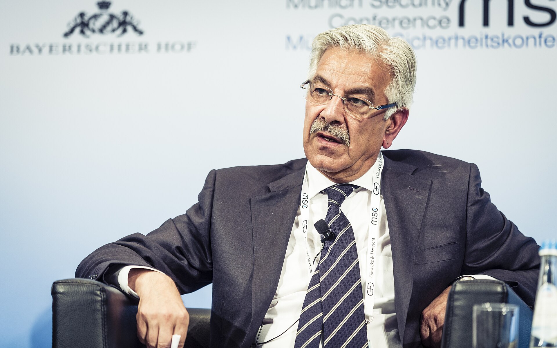 Khawaja Muhammad Asif, Pakistan Defence Minister, speaking at the Munich Security Conference 2017