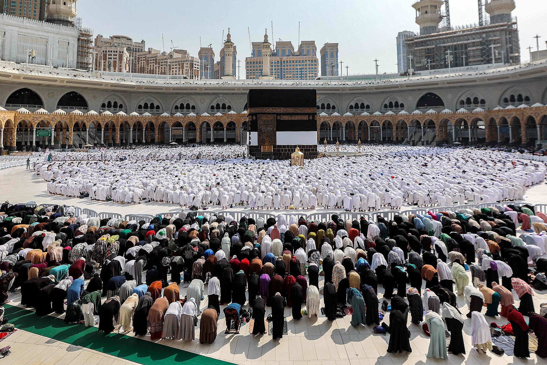 Pilgrims pray around the Kaaba at Masjid al-Haram, Mecca, 2024