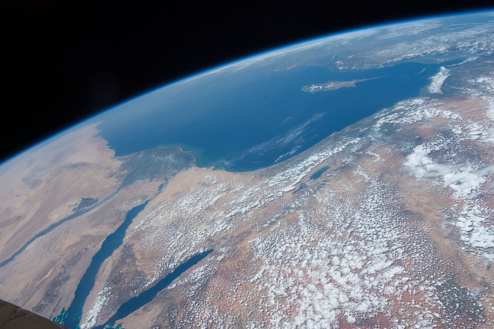International Space Station view of the Middle East, Arabian Peninsula, and Red Sea from orbit