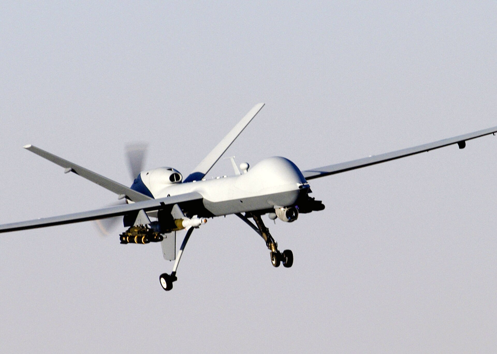 MQ-9 Reaper unmanned aircraft in flight, USAF — one of 159 pre-war US Air Force inventory drones. Photo: USAF / Public Domain