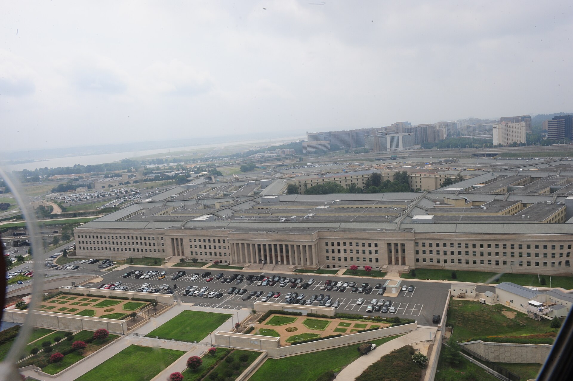 Aerial view of the Pentagon, headquarters of the US Department of Defense, Arlington, Virginia — the building whose leadership publicly acknowledged months-to-years munitions replenishment timelines while deliberating resumed combat against Iran