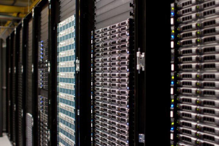 Server racks inside a data centre — HUMAIN is targeting 6.6 gigawatts of AI compute capacity within a decade