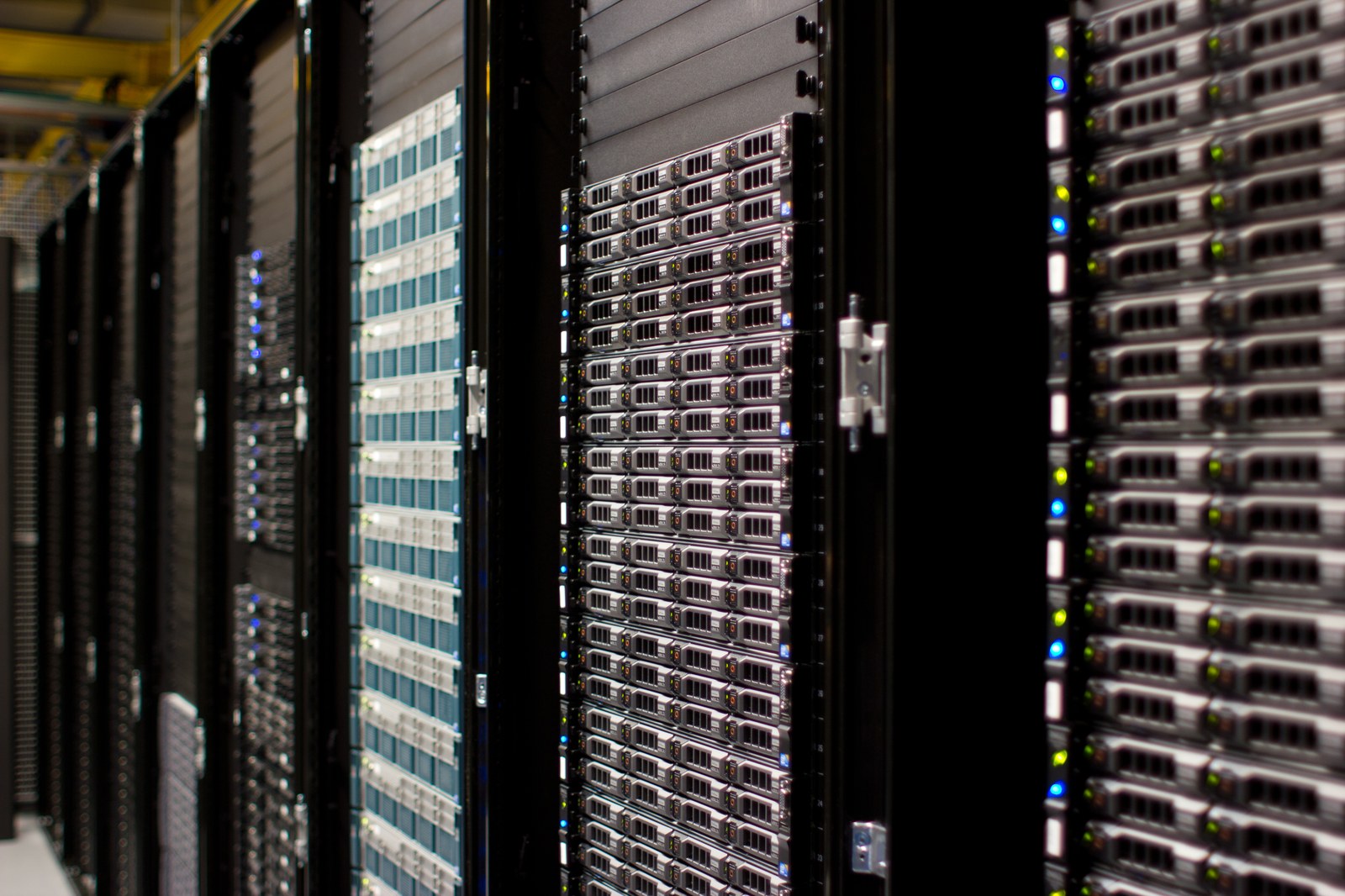 Server racks inside a data centre — HUMAIN is targeting 6.6 gigawatts of AI compute capacity within a decade