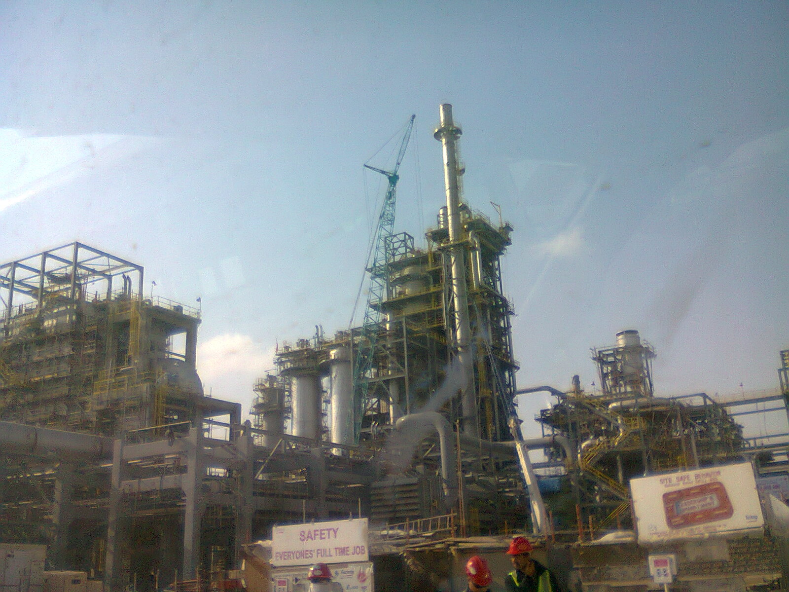 SATORP Saudi Aramco Total refinery at Jubail Industrial City Saudi Arabia showing oil processing towers and refinery infrastructure