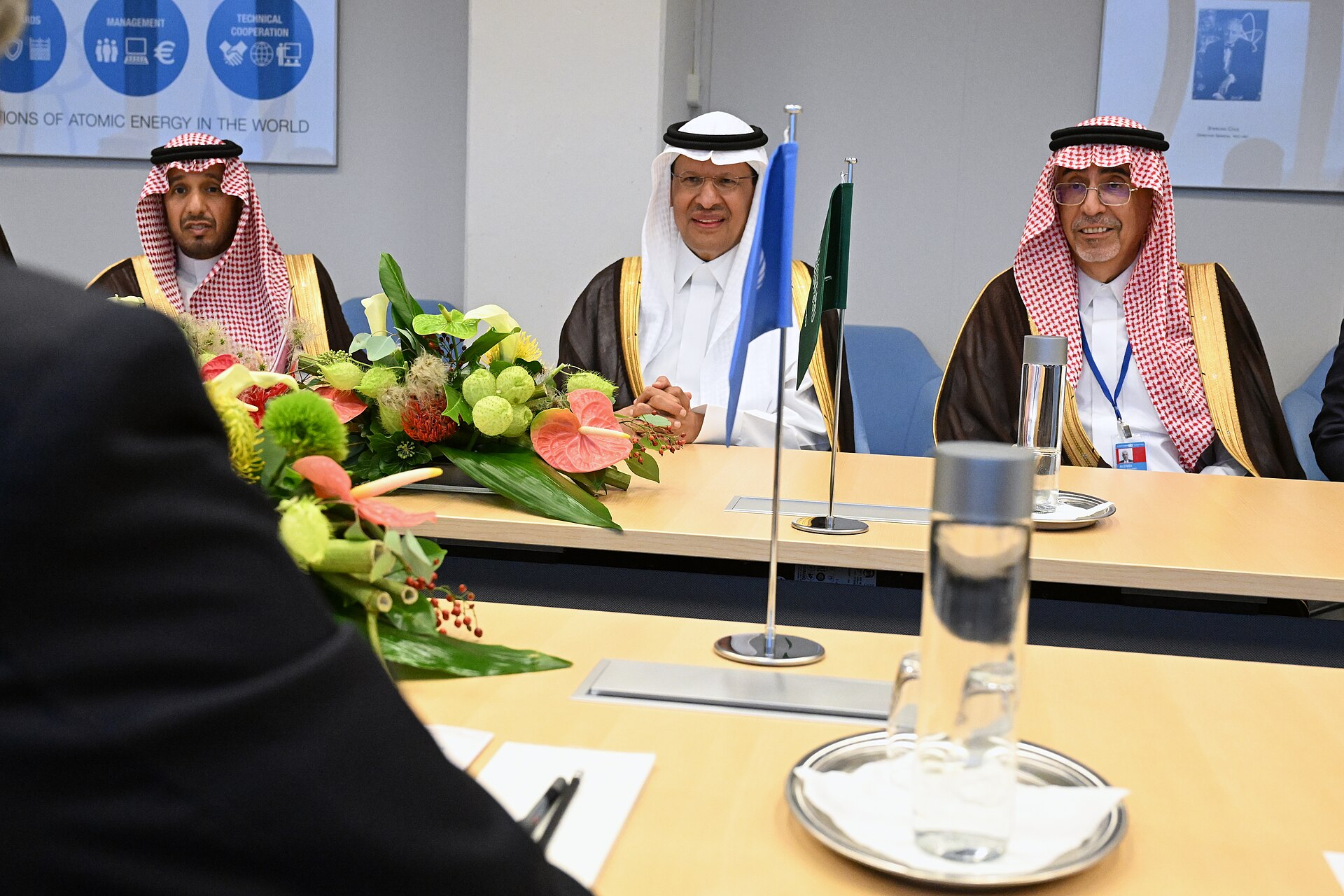 Prince Abdulaziz bin Salman, Saudi Energy Minister, at bilateral meeting with IAEA Director General Rafael Grossi, Vienna, September 2024