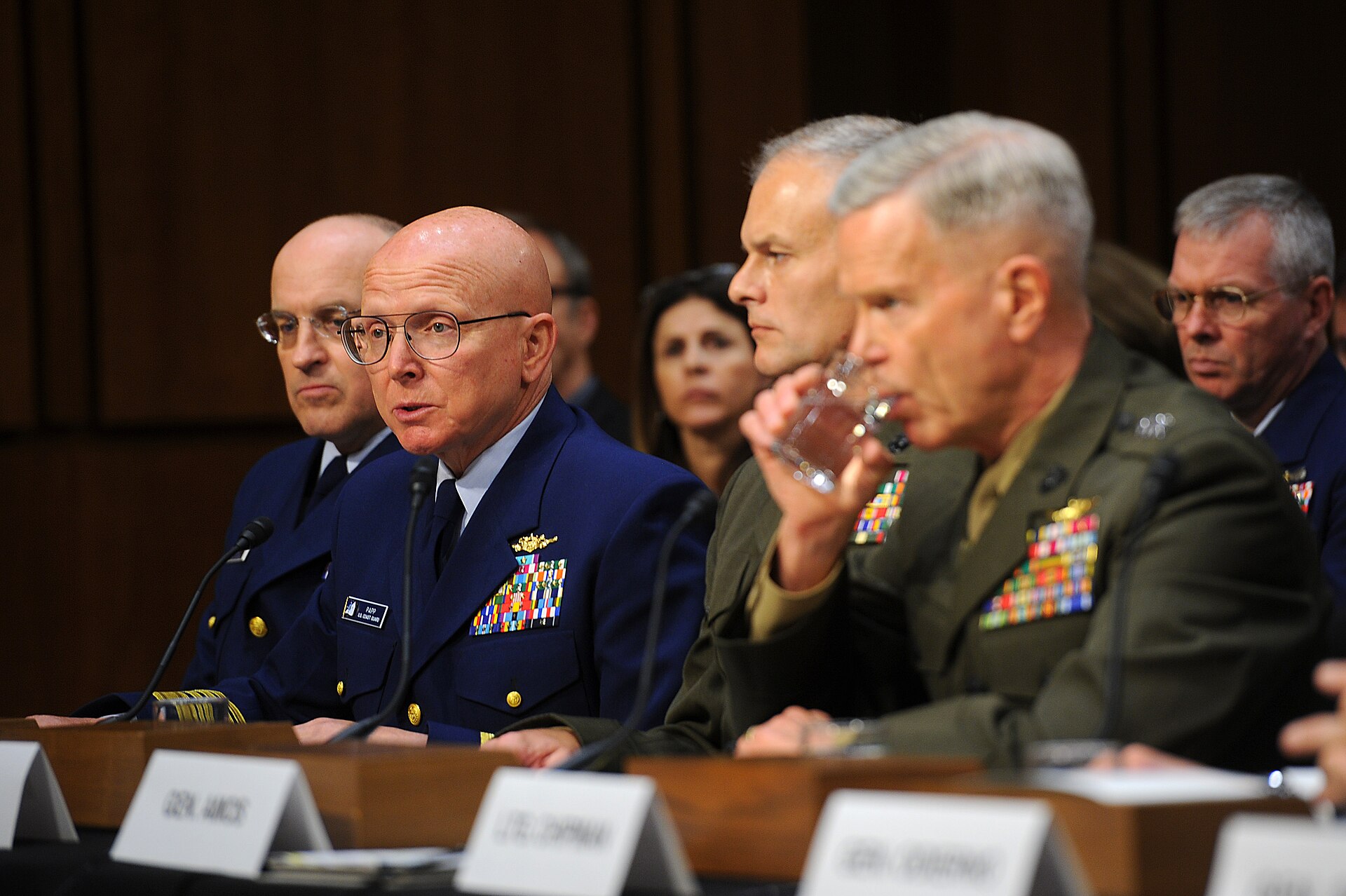 Senior military officers testify before the Senate Armed Services Committee. The May 12, 2026 SASC Airland subcommittee hearing confirmed the MQ-9 fleet at 135 aircraft — 54 below operational minimum. Photo: US Coast Guard / Public Domain