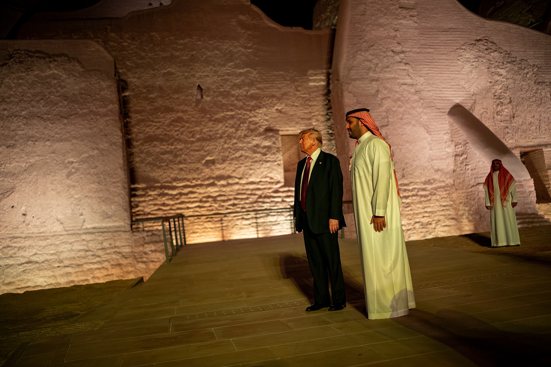 President Trump and Crown Prince Mohammed bin Salman at the Diriyah UNESCO World Heritage Site, Riyadh, May 13, 2025