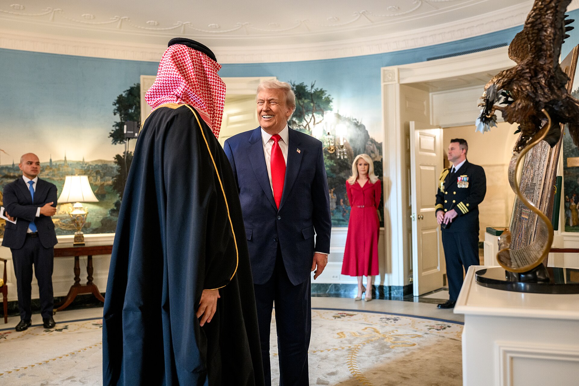 President Trump and Saudi Crown Prince Mohammed bin Salman at the White House, November 2025 — a relationship Saudi Arabia manages without leverage over Iran deal terms