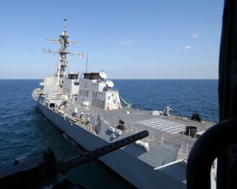USS Mason DDG-87 guided-missile destroyer underway in the Persian Gulf
