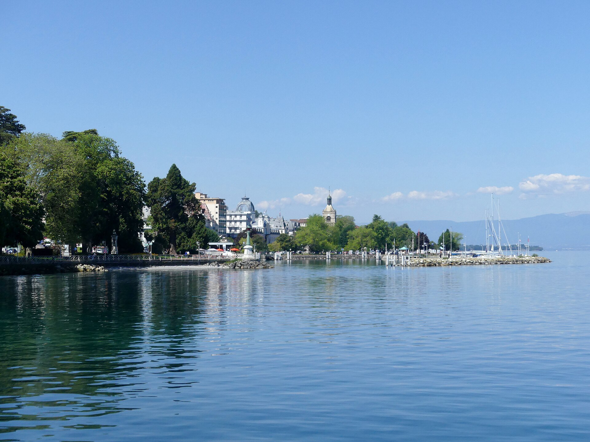 Lakefront promenade of Evian-les-Bains on Lake Geneva, France, the G7 summit host city on June 15, 2026