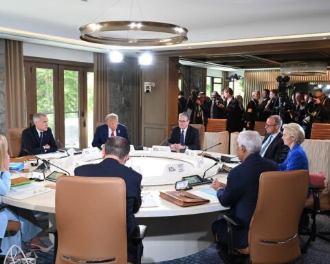 G7 leaders seated at round table during the 51st G7 Summit at Kananaskis, Canada, June 2025 — the last G7 leaders session before Evian 2026