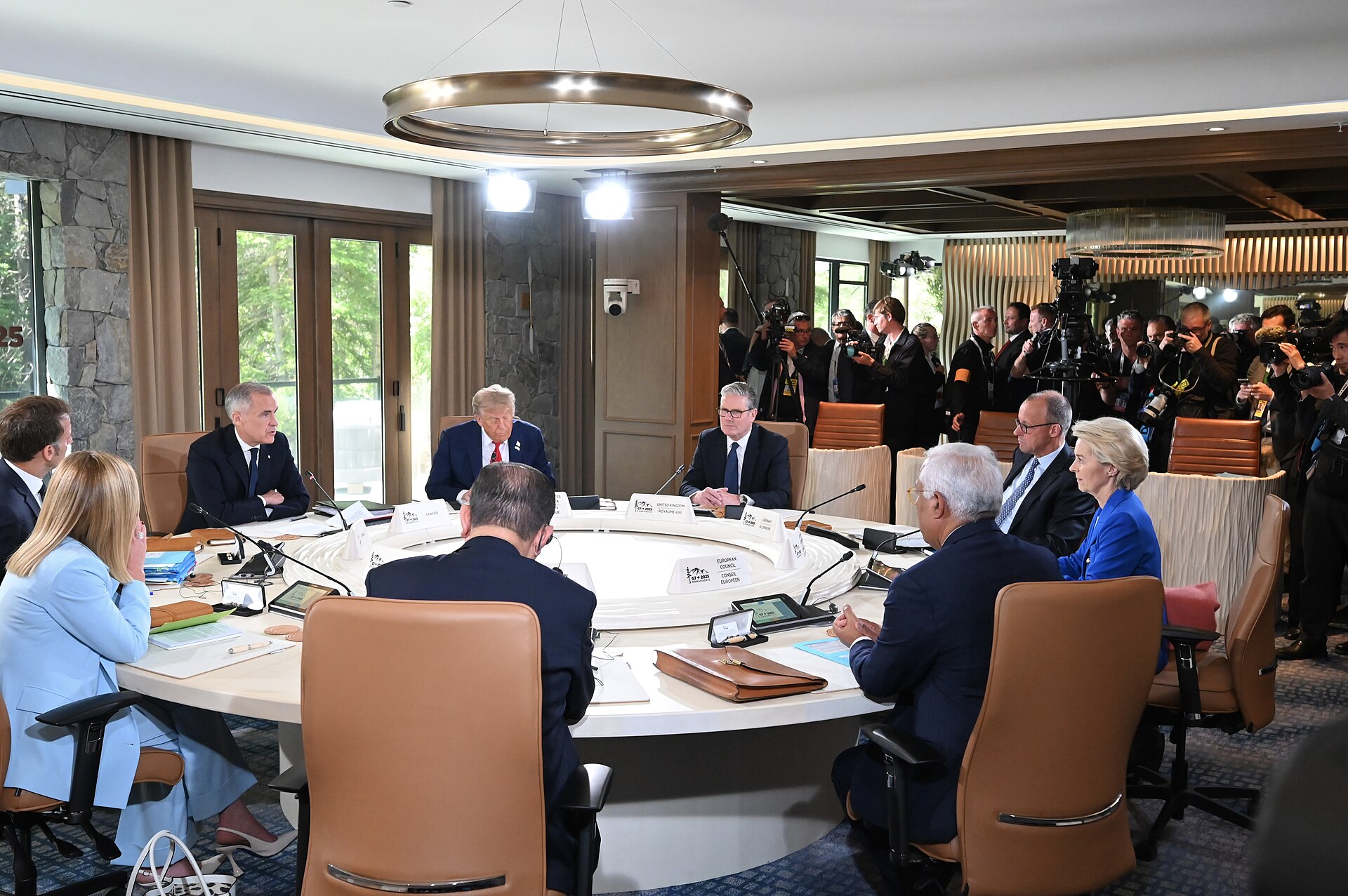 G7 leaders seated at round table during the 51st G7 Summit at Kananaskis, Canada, June 2025 — the last G7 leaders session before Evian 2026
