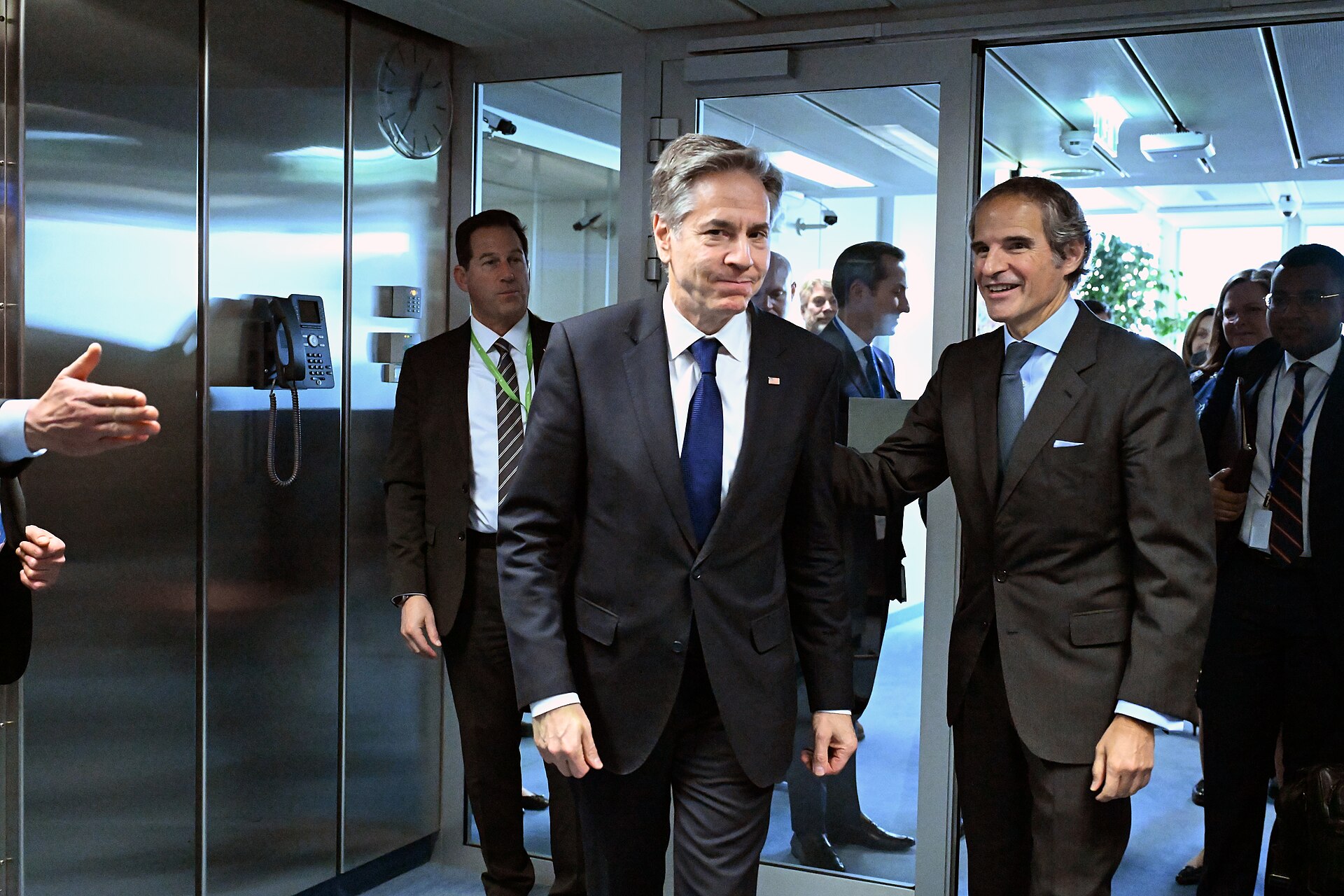 IAEA Director-General Rafael Grossi and US Secretary of State Antony Blinken at IAEA headquarters Vienna March 2024