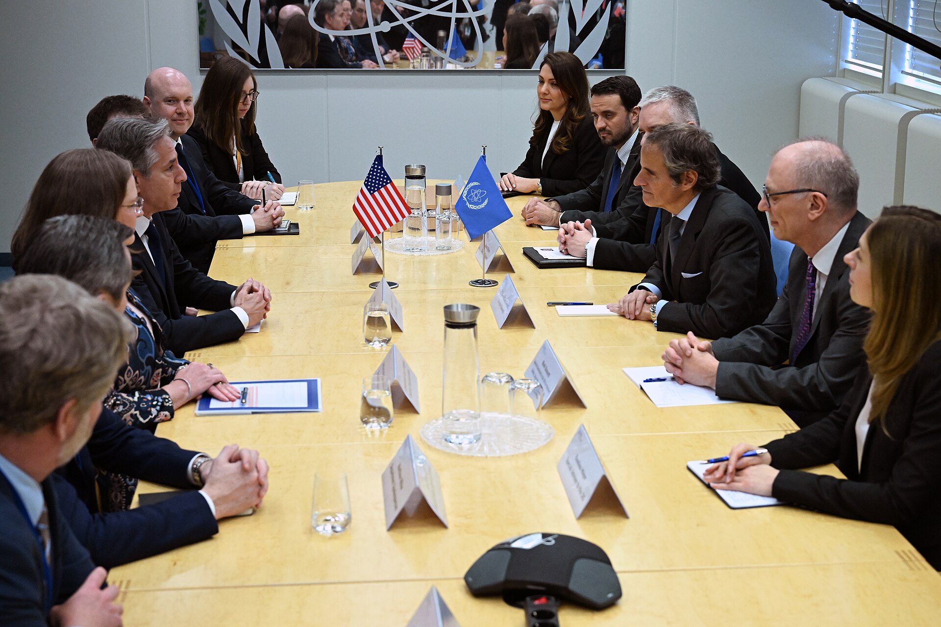 IAEA Director General Rafael Grossi meets US Secretary of State Antony Blinken at IAEA headquarters Vienna March 2024