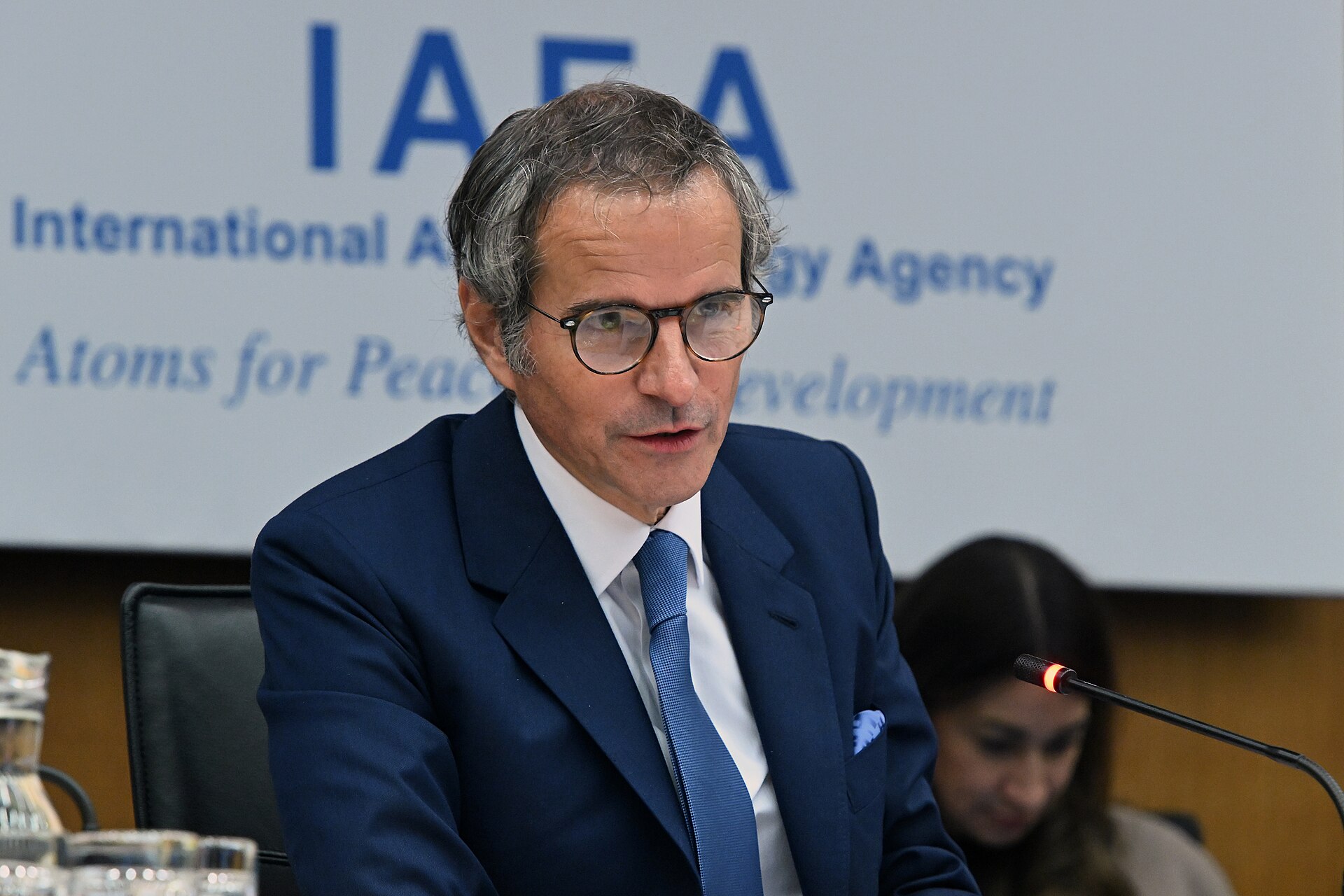 IAEA Director General Rafael Grossi delivering opening remarks at the 1704th Board of Governors meeting in Vienna, March 2024