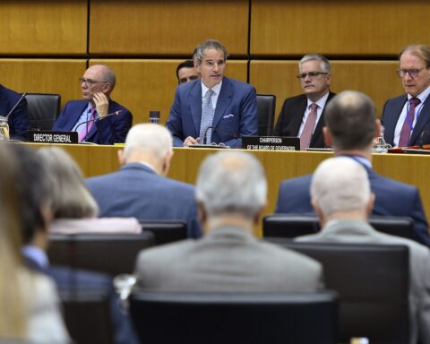 IAEA Director General addresses the Board of Governors at the June 2023 meeting in Vienna, where Iran nuclear safeguards compliance was reviewed