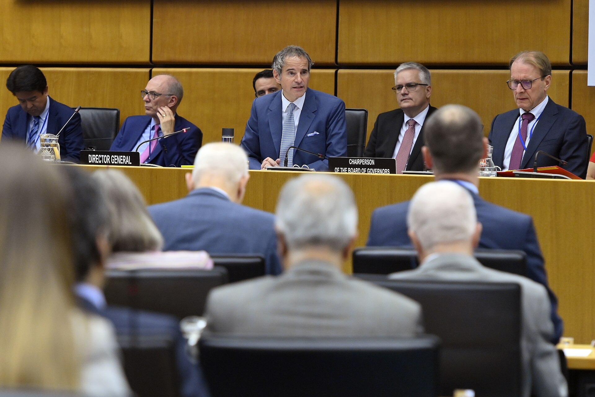 IAEA Director General addresses the Board of Governors at the June 2023 meeting in Vienna, where Iran nuclear safeguards compliance was reviewed