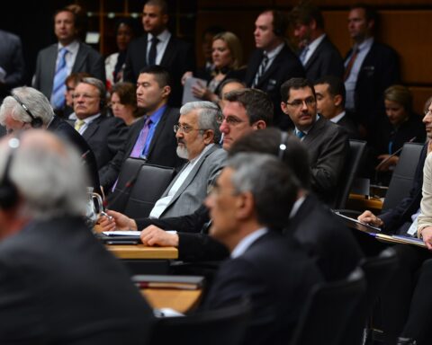 IAEA Board of Governors meeting in Vienna, where member states vote on inspection mandates and censure resolutions — the body Iran denied access to for 97 consecutive days as of June 2026