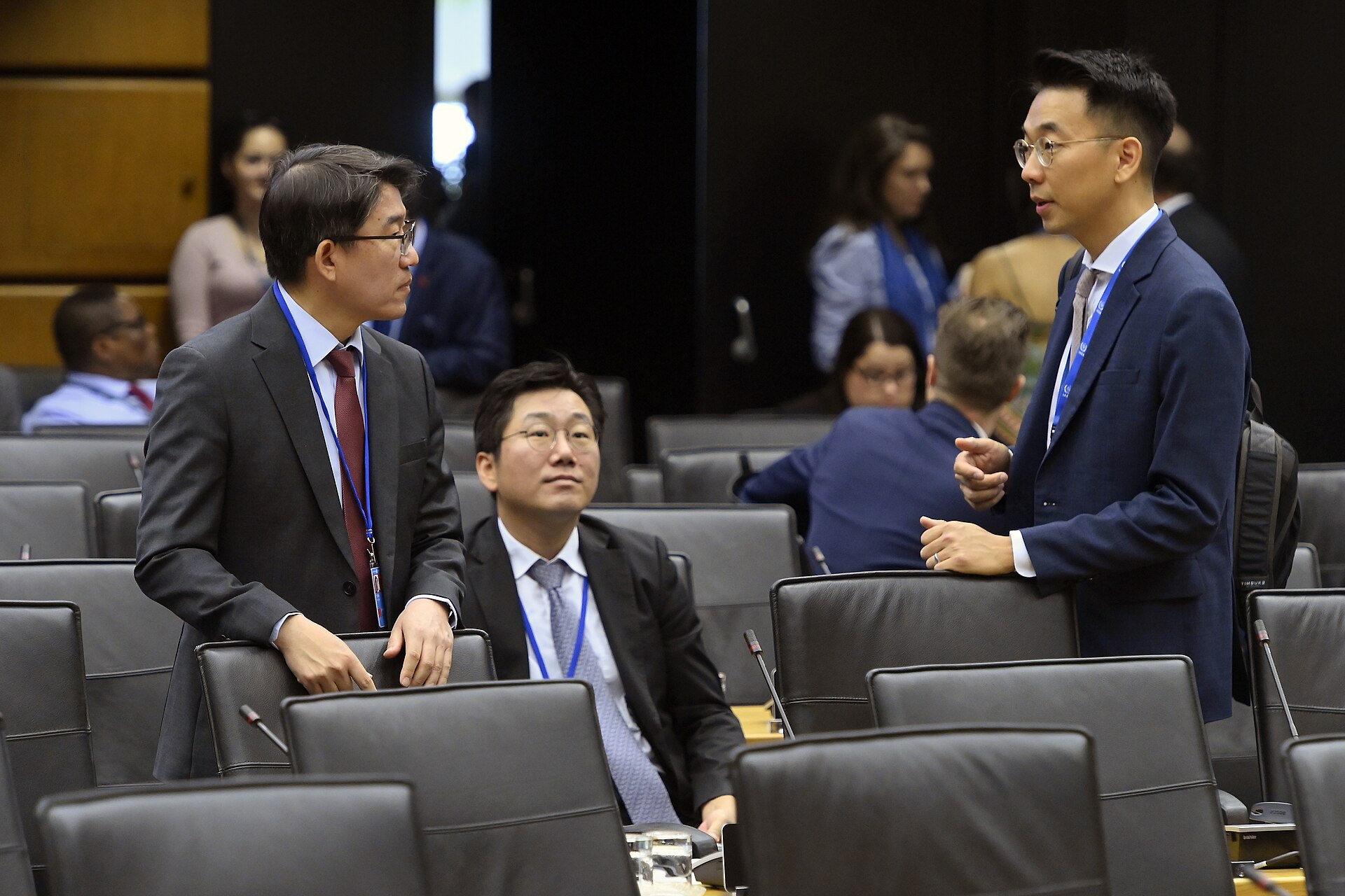 IAEA Board of Governors member delegates confer during the June 2023 session in Vienna, at which Iran nuclear safeguards were reviewed