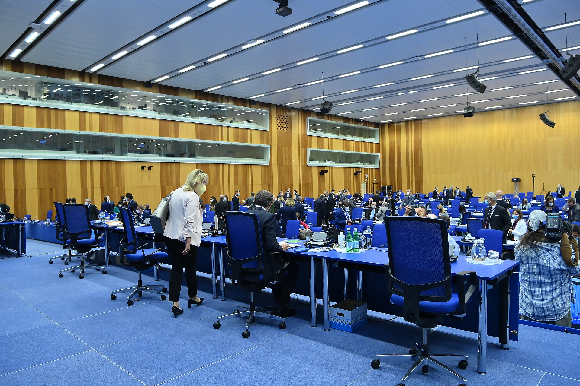 IAEA Board of Governors plenary session in Vienna, delegates seated at the circular arrangement in the M-Building conference hall