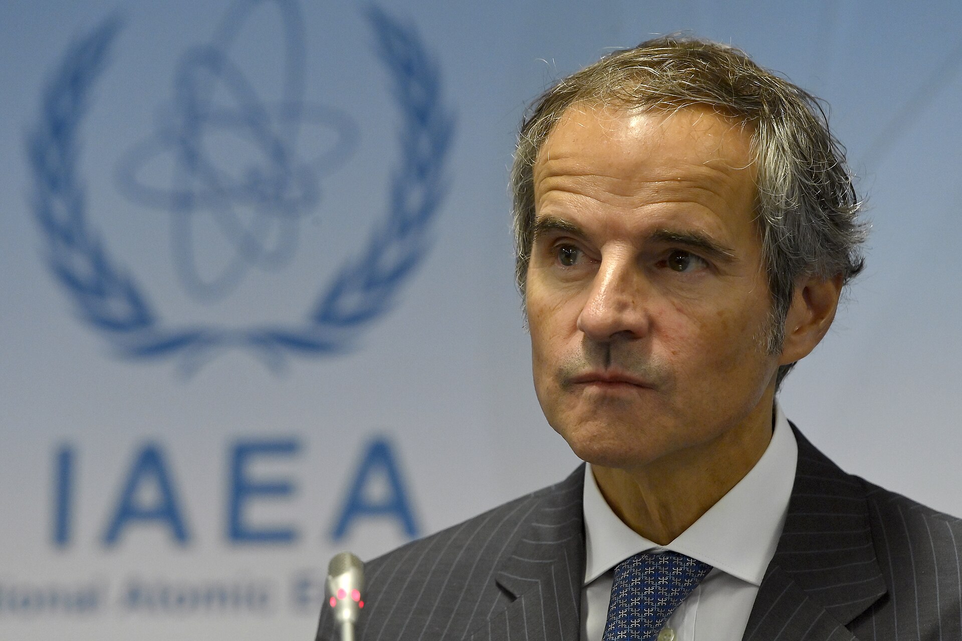 IAEA Director General Rafael Grossi addresses press at the IAEA Board of Governors meeting in Vienna, September 2023 — Grossi convened an emergency Board session on June 5, 2026 over the Barakah attack