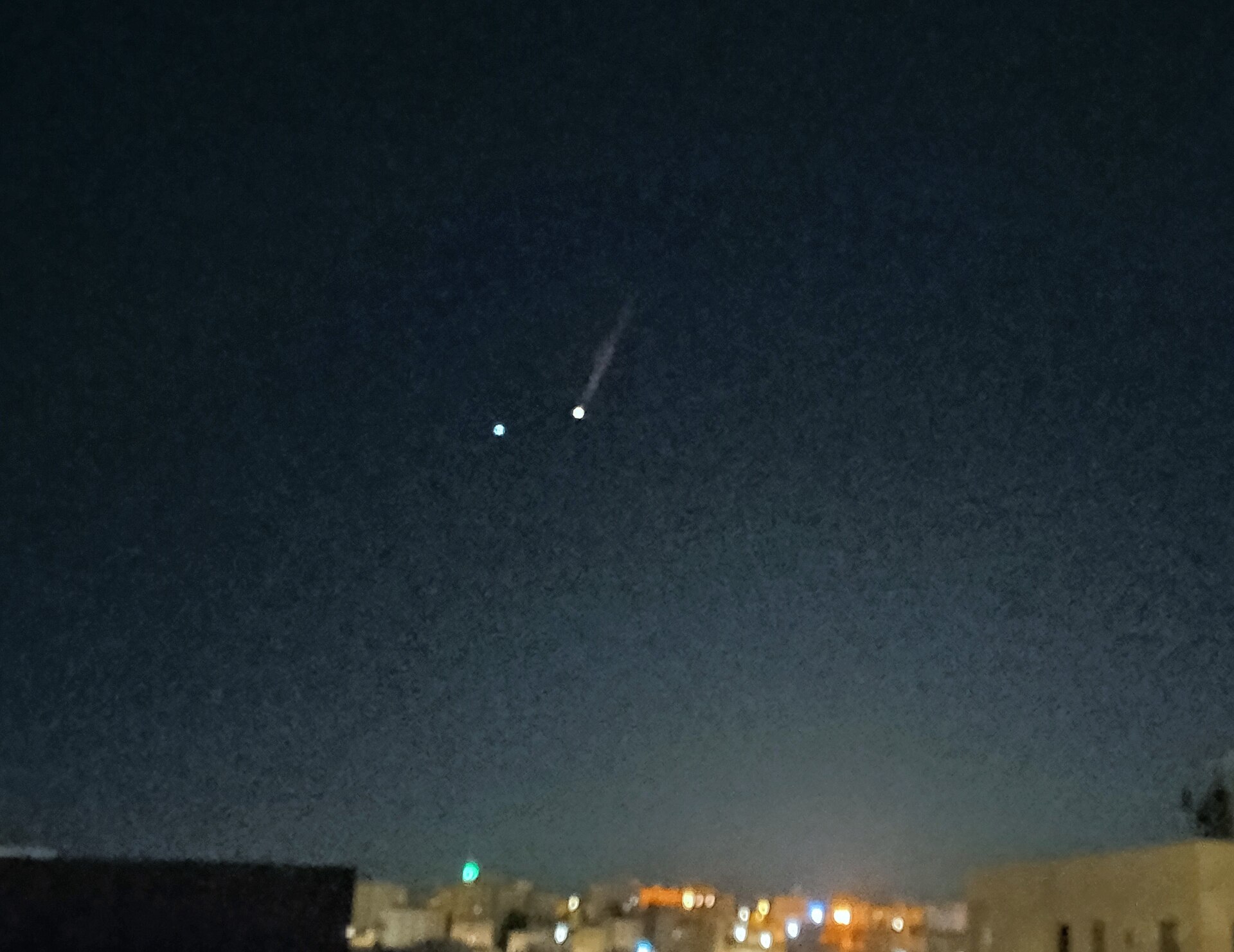 Iranian ballistic missiles tracked over Amman Jordan night sky June 2025 IRGC strike