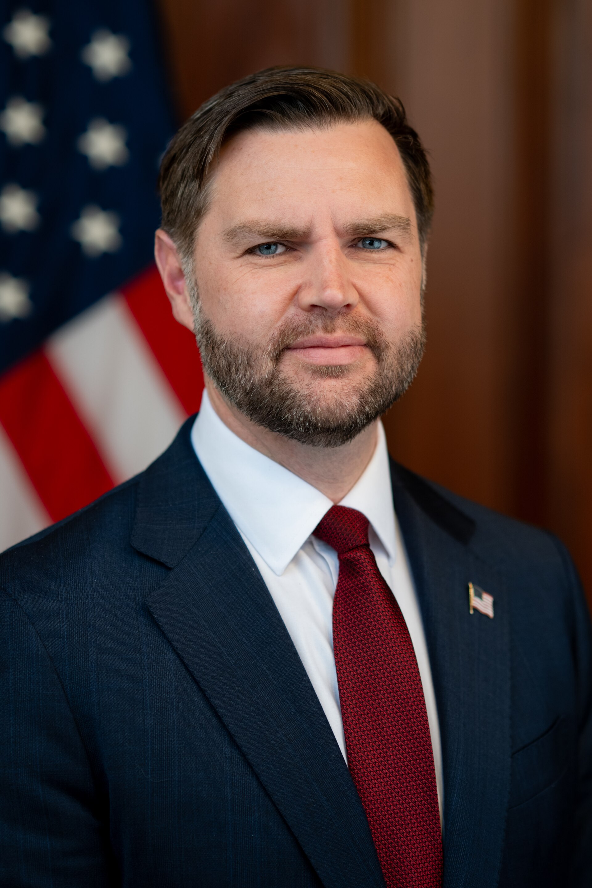 Vice President JD Vance in his March 2026 official portrait — designated as the US signatory to the Islamabad MOU, carrying full executive authority under Article II of the US Constitution
