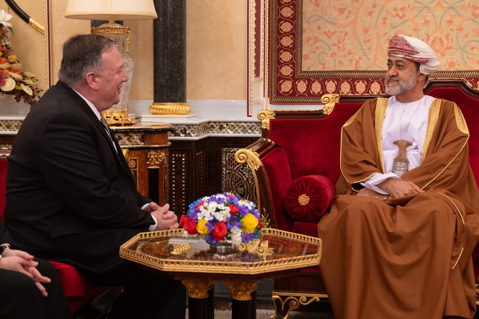 Secretary of State Pompeo meets Sultan Haitham bin Tariq Al Said of Oman in Muscat, February 2020