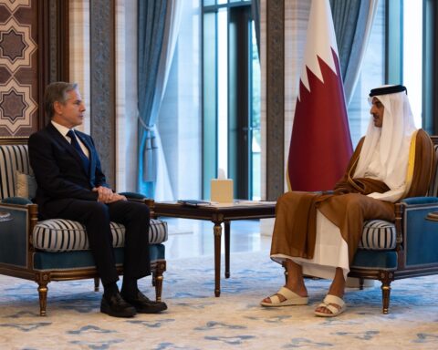 Qatar Emir Sheikh Tamim bin Hamad Al Thani meets with US Secretary of State Blinken in Doha — the same Doha that became the venue for resumed US-Iran nuclear talks after Qatar brokered the June 28-29 stand-down