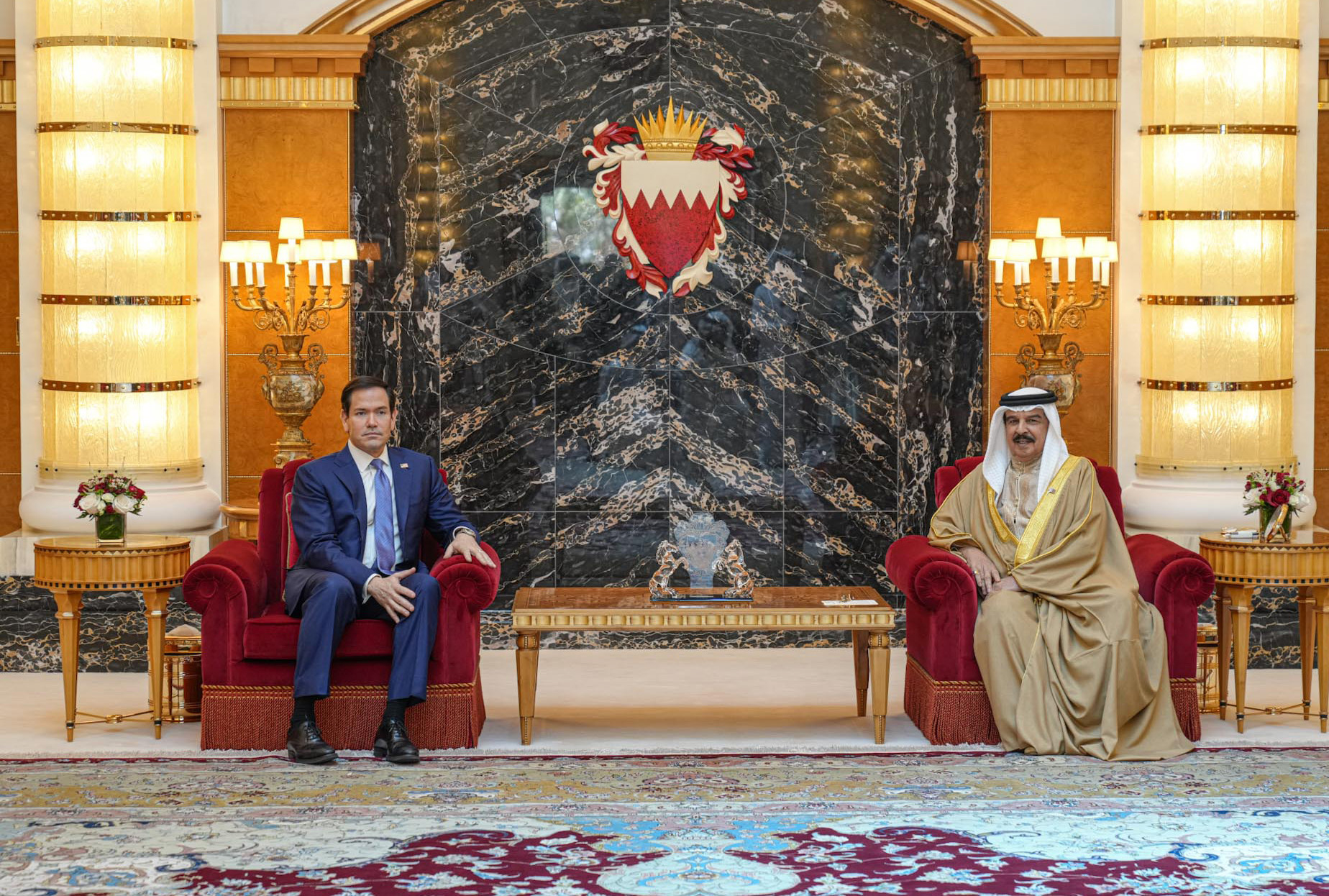 Secretary Rubio meets with Bahrain King Hamad bin Isa Al Khalifa in the royal palace in Manama, June 2026