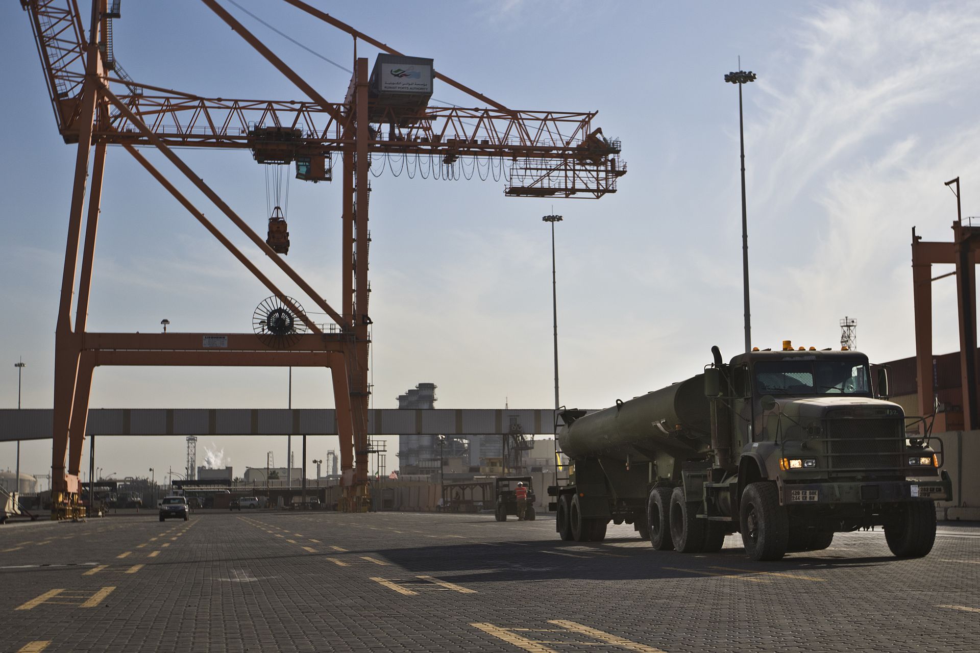 US Army military truck at Port of Shuaiba, Kuwait, the Military Sea Port of Debarkation for CENTCOM logistics