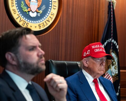 President Donald Trump and Vice President JD Vance meet with the national security team in the White House Situation Room, June 21, 2025
