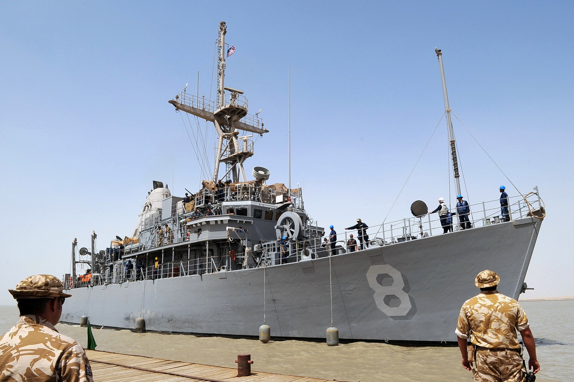 Umm Qasr port on the Khor Abdullah waterway in southern Iraq — Iraq's only deep-water Gulf terminal and the port the MSC Sariska V was departing when struck by IRGC Noor cruise missiles on June 1, 2026