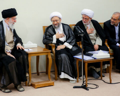 Ali Khamenei Sr. at a formal official meeting, Tehran — Iran supreme leader in governance, June 2018. Photo: Khamenei.ir / CC BY 4.0