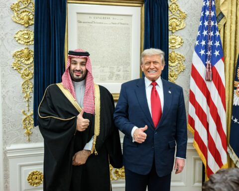 President Trump and Saudi Crown Prince Mohammed bin Salman at the White House bilateral meeting, November 18, 2025