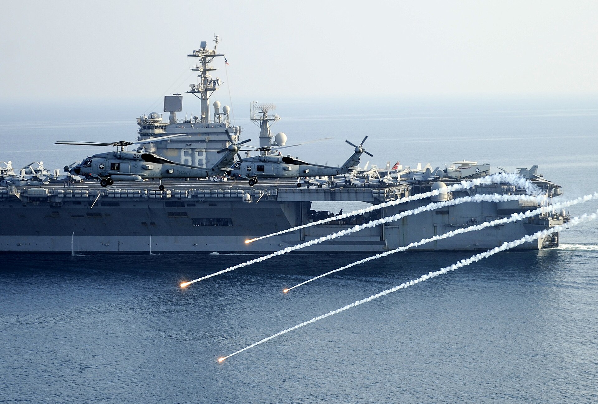 USS Nimitz CVN-68 aircraft carrier in the Persian Gulf, US Fifth Fleet area of responsibility