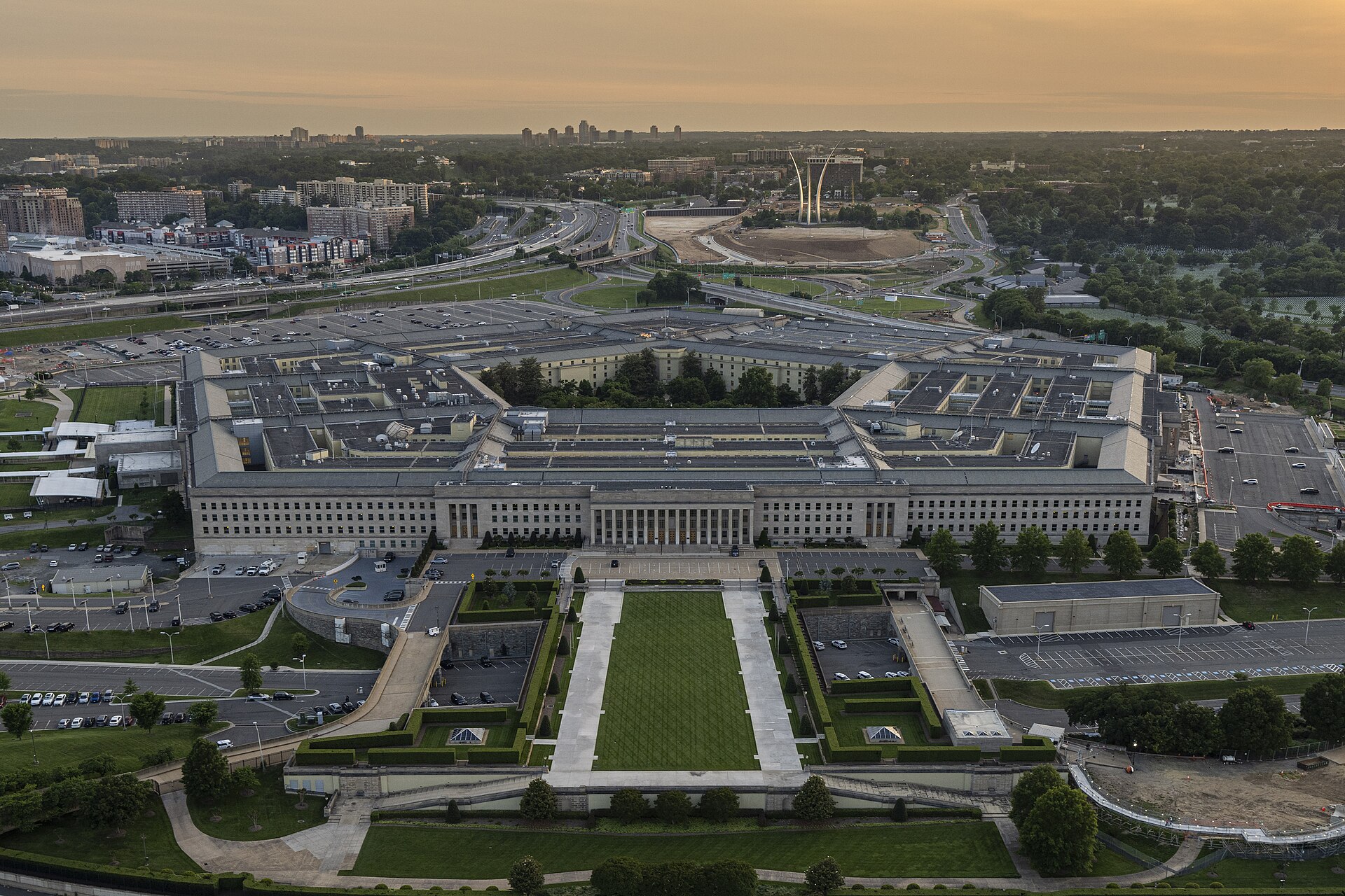 Aerial view of the Pentagon, US Department of Defense headquarters, Washington D.C., May 2023