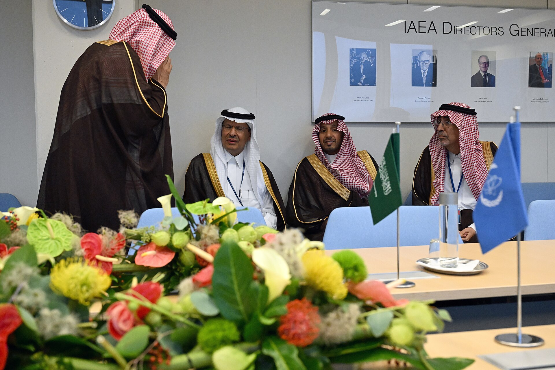 Saudi delegation at conference table during IAEA bilateral meeting, Vienna, September 2024 — Austria offered to host Iran nuclear technical discussions on the same day the Islamabad MOU was signed