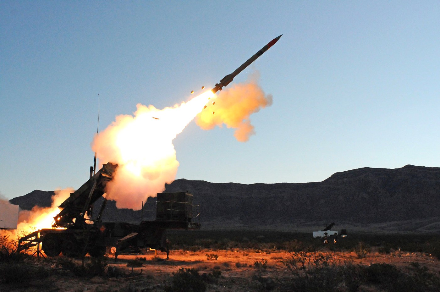 US Army Patriot missile launch test — the PAC-3 MSE interceptor system manufactured by Lockheed Martin at Camden, Arkansas