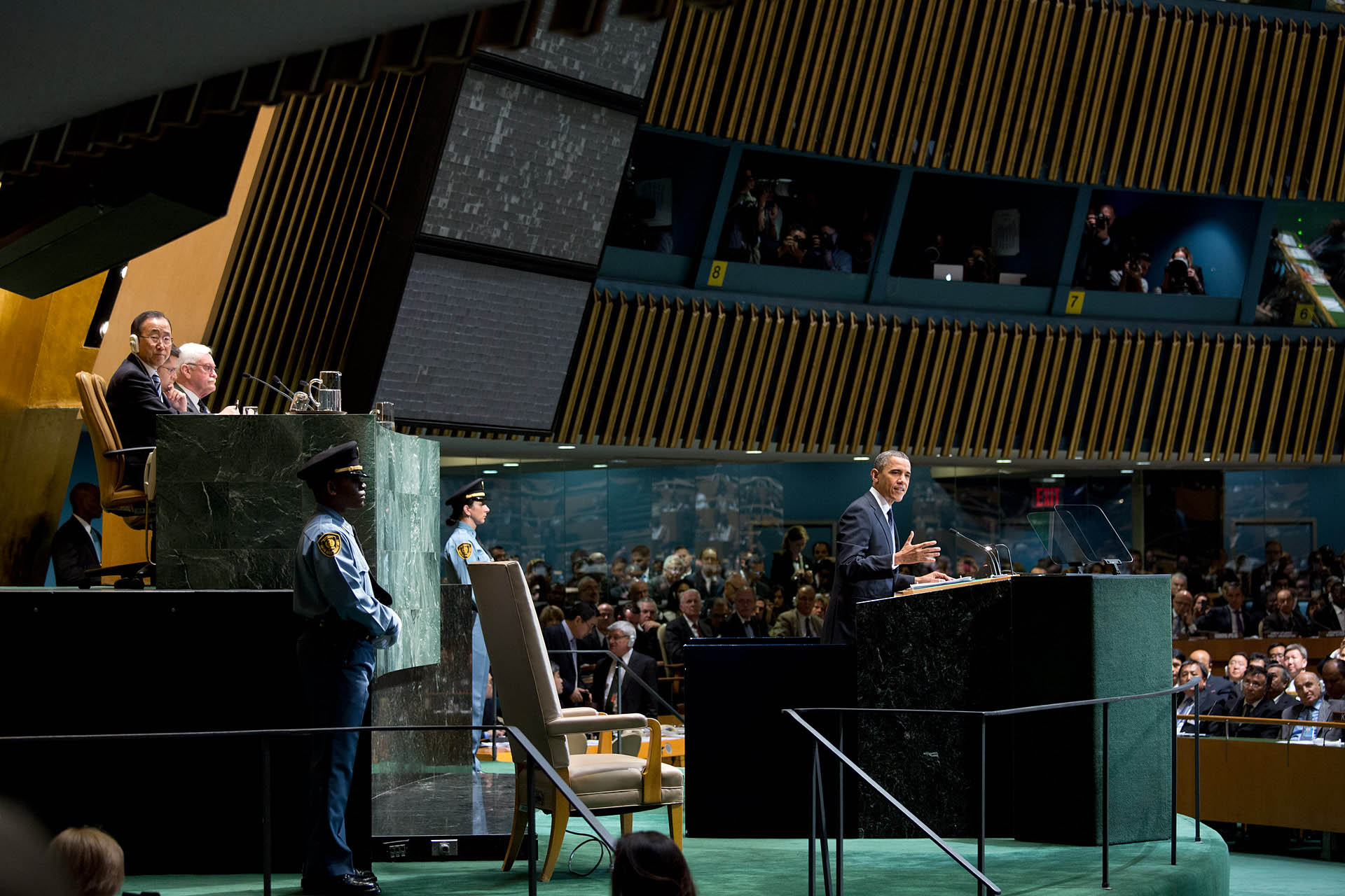 United Nations General Assembly hall during high-level week session — 193 member states convene each September; Iran and the US held ceasefire road map talks in New York September 22–23, 2026