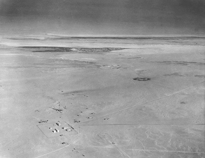 Aerial view of the Abqaiq oil field in 1947 as it was first brought into production — the facility, located 60km from Dhahran, became the world's largest oil processing centre and was the target of the September 2019 drone and missile attack