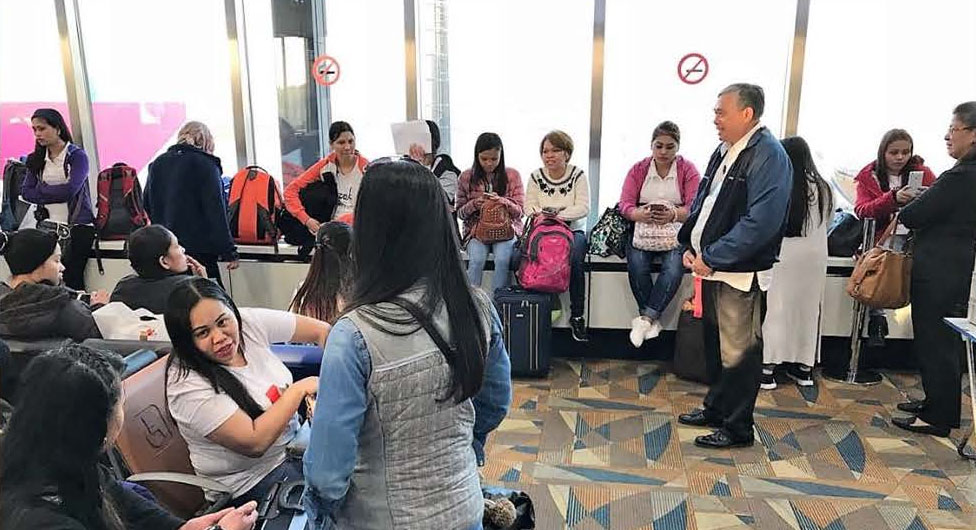 Filipino OFWs evacuated from Kuwait transit through Bahrain International Airport, 1990-91 Gulf War repatriation