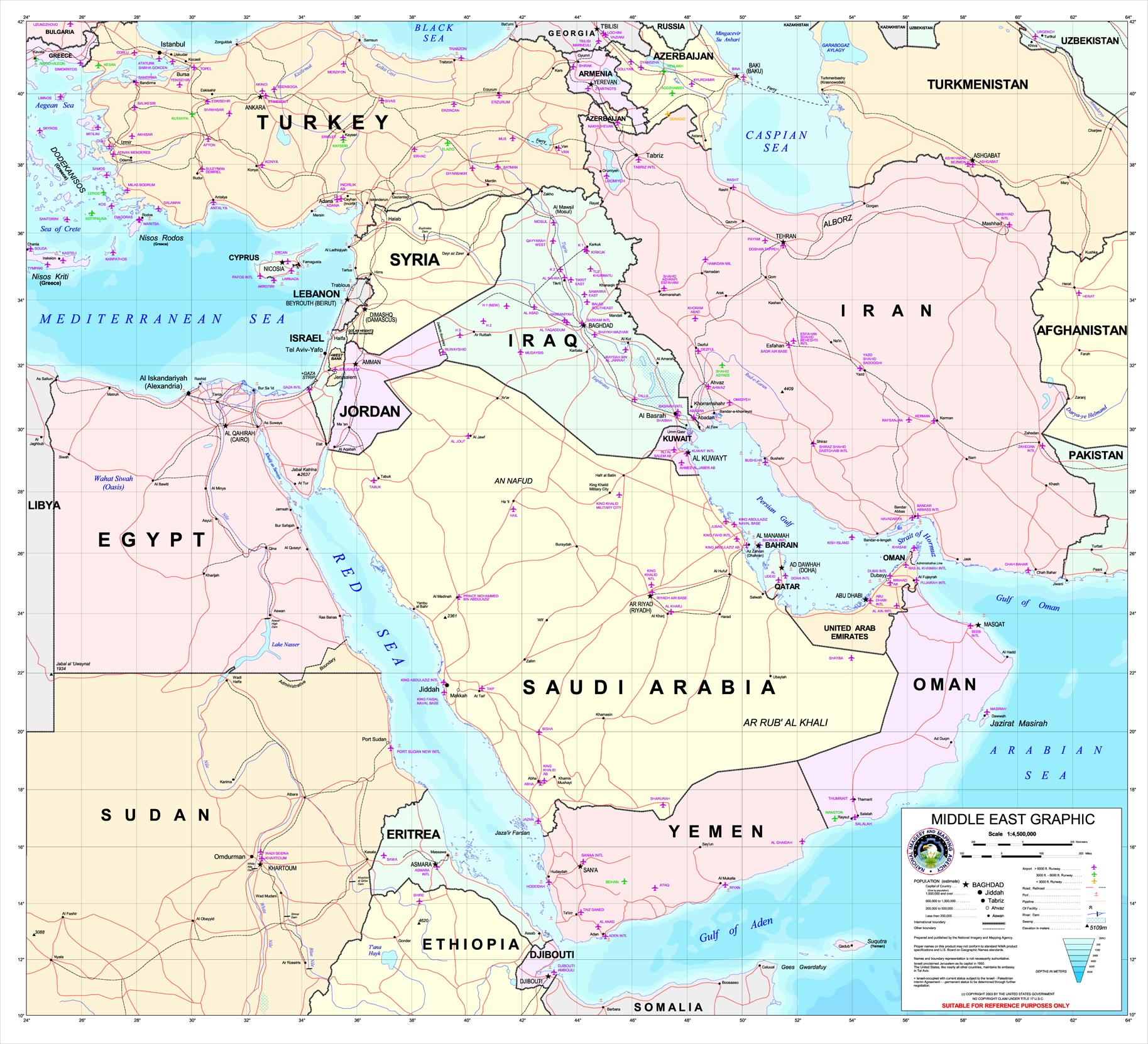 Middle East graphic map showing the Arabian Peninsula with the Strait of Hormuz and the Gulf of Aden marking the two chokepoints simultaneously under pressure in 2026