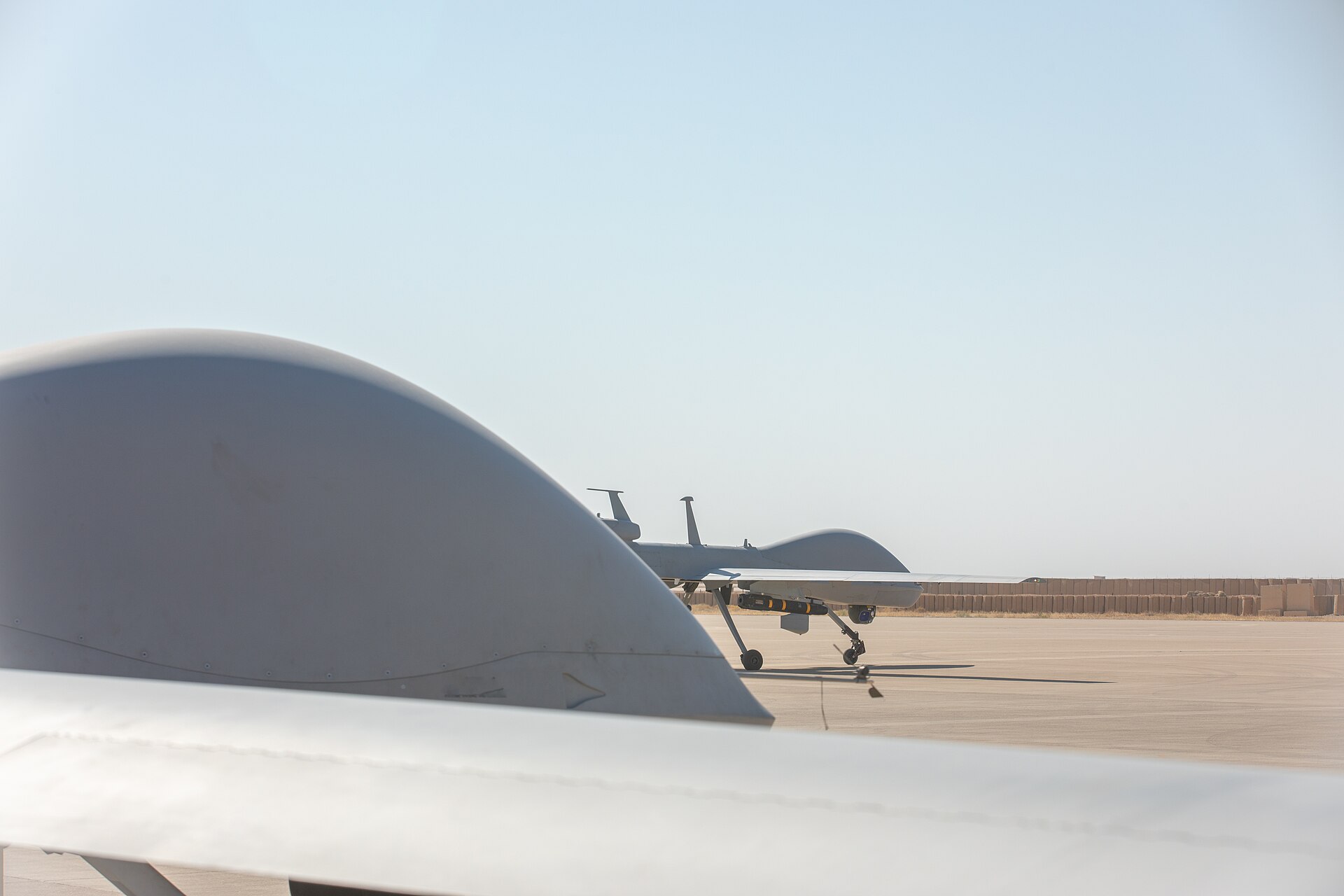 MQ-1C Gray Eagle unmanned aircraft systems on the flight line in the US Central Command area of responsibility, August 2024. Photo: US Army / Public Domain
