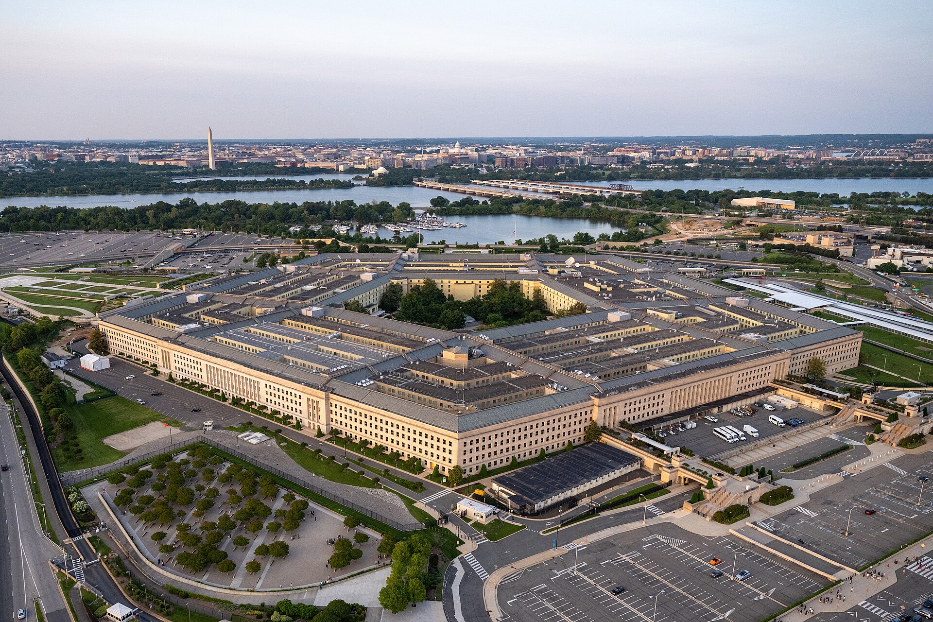 Aerial view of the Pentagon, US Department of Defense headquarters, Arlington, Virginia, May 2023