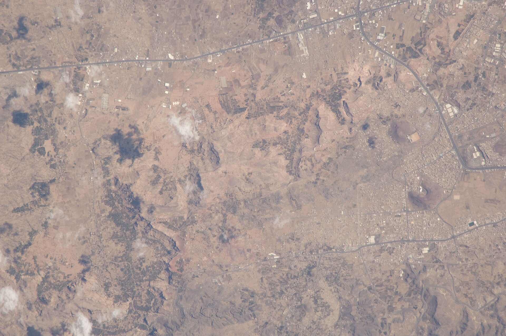 Sanaa, Yemen photographed from the International Space Station — NASA astronaut image December 2009
