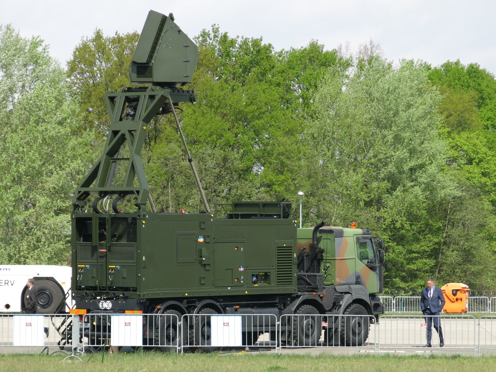 Thales Ground Master 200 multi-mission radar on Renault 8x8 truck, the type deployed by France to Yanbu